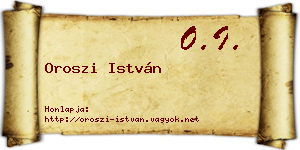 Oroszi István névjegykártya